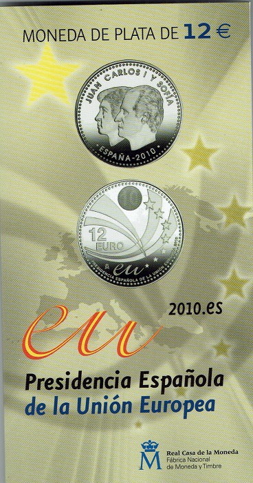 (afbeelding voor) 12 Euromunt Spanje 2010 UNC Voorzitterschap EU UNC in Blister